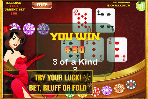 `Ace Christmas Table Poker : Mega Fun of  5 Card Poker Bet, Bluff or Fold screenshot 3