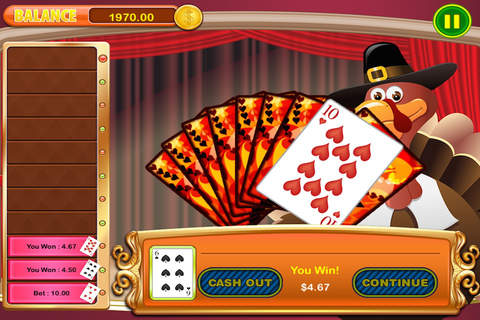 1-2-3 Happy Thanksgiving of Holiday House Fun HiLo Casino Games Free screenshot 3