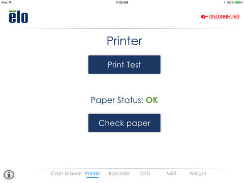 Elo PayPoint Peripheral Test App screenshot 2