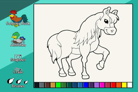 Farm Animals Coloring Book with Activities screenshot 2