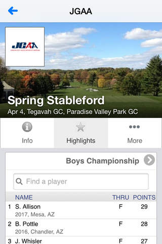 JGAA - Junior Golf of AZ screenshot 2