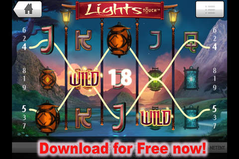 Lights - Casino Slots Machine by NetEnt with glowing colored lights and lamps screenshot 3