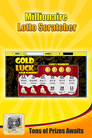 Amazing Millionaire Lotto Scratcher Gold Coin Ticket - Win Big Cash Casino Gold 777 screenshot 2