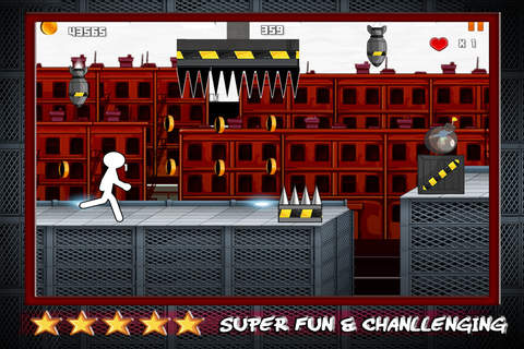 Deadly Stickman Run : Rooftop Escape Running PRO screenshot 3