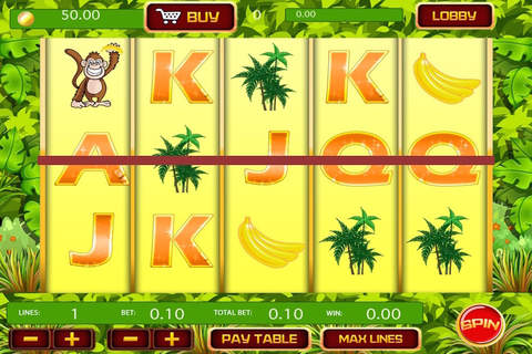 "A Monkey in the Jungle" Slots Machine : Banana and King Kong Island Heat Bonus Game Pro screenshot 2