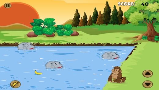 【免費遊戲App】Baby Gorilla Banana Fight - Shoot Nasty Hippos Mania-APP點子