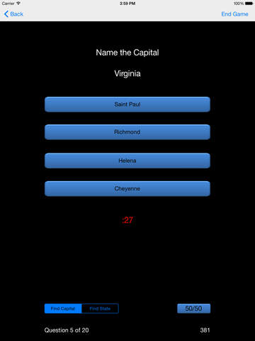 【免費遊戲App】Triviabilities - US Capitals Trivia Edition-APP點子