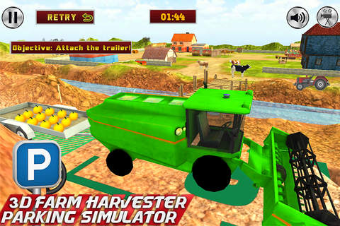 3D Farm Harvester Parking Simulator PRO screenshot 2