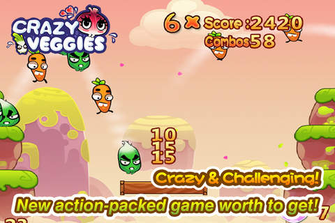 Crazy Veggies-The Great Escape: Save all the veggies from the deadly jump! screenshot 2