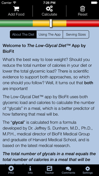 The Low-Glycal Diet Calculator and Tracker by BioFit