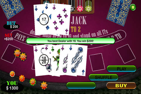 A Fantasy Black Jack - A Gothic Game of 21 screenshot 2