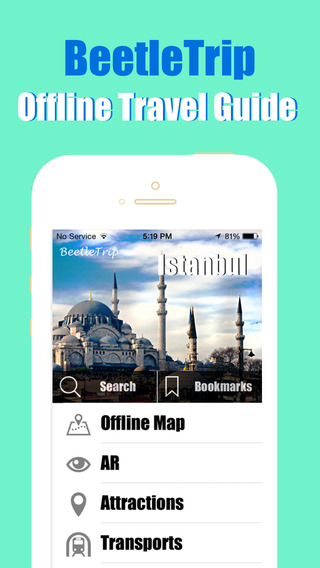 Istanbul travel guide and offline city map Beetletrip