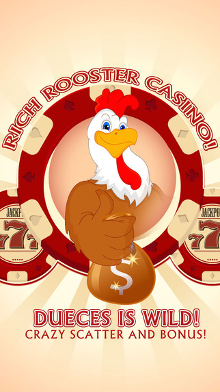 Rich Rooster Casino Pro Deuces is Wild Crazy scatter and bonus