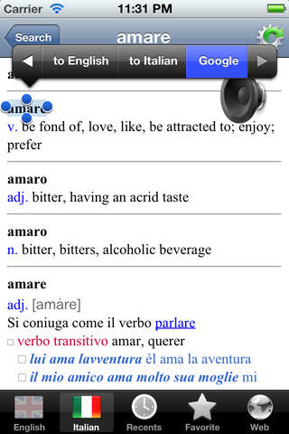 Italian English best dictionary of traveller screenshot 4