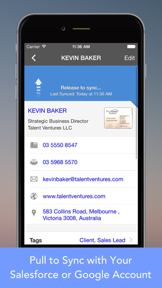 CardWiz: Business Card Reader sync to Salesforce Google contacts