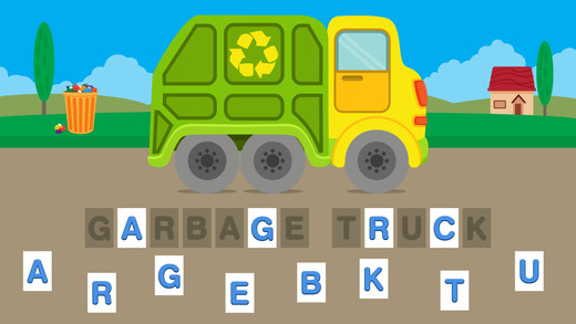 First Words Trucks and Things That Go - Educational Alphabet Shape Puzzle for Toddlers and Preschool