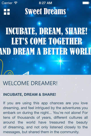 Sweet Dreams Dream Interpretation App with Dream Expert, Anna-Karin Bjorklund: Incubate, Dream & Share! Let's Dream a Better World! screenshot 2