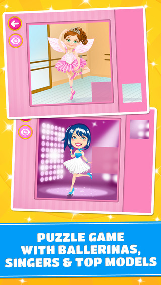 【免費遊戲App】Ballerinas, Singers & Top Models Puzzles - logic game for toddlers, preschool kids and little girls-APP點子