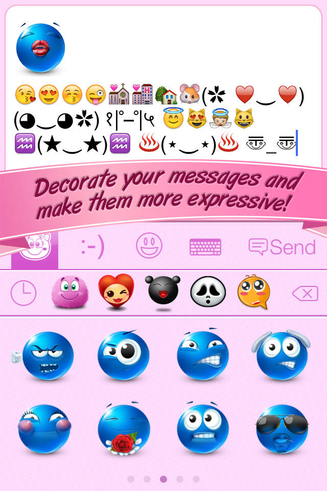 表情符号系列与可爱的贴纸短信和电子邮件