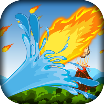 Volcano Fireball Rain - Water Cannon Shooting Defense Game Paid LOGO-APP點子