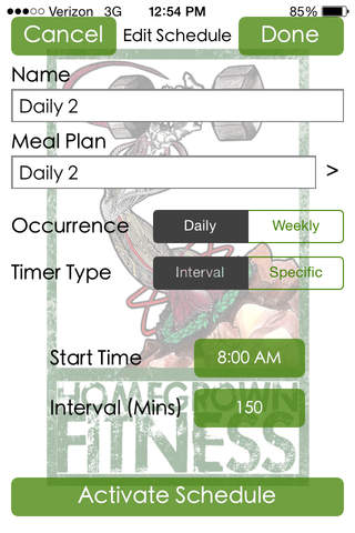 Homegrown Fitness Meal Reminder / Planner screenshot 4