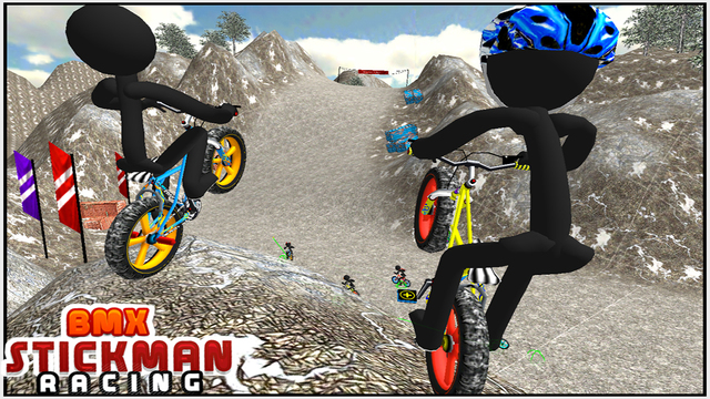 【免費遊戲App】BMX Stickman Racing ( Offroad 3D Stick man Bike Racing on Mountains,Hills,Ice road )-APP點子