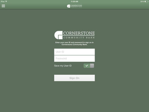 Cornerstone Community Bank for iPad