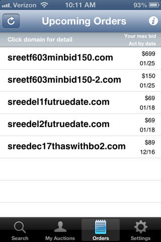 SnapNames Domain Name Auctions screenshot 2