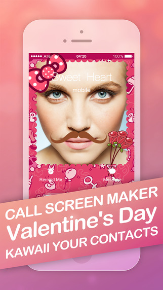 【免費社交App】Call Screen Maker Pro - Pink Valentine's Day Special for iOS 8-APP點子