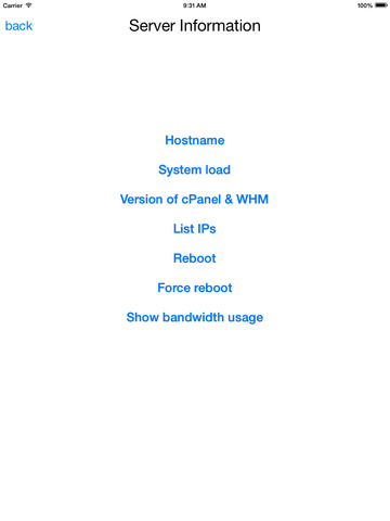 WHM Client for iPad screenshot 4