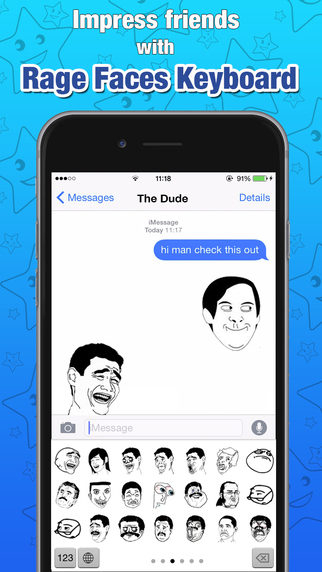 Rage Faces Keyboard for iMessage Whatsapp Facebok SMS Messenger Texting
