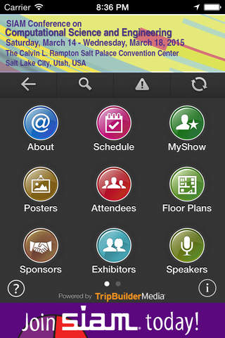 SIAM 2015 Events screenshot 2