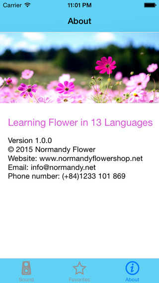 Free Mobile Learning Flower in 13 Languages