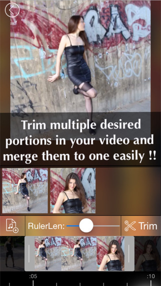 Video Trimmer Pro - Trim multiple portions in your movie clip then merge the clips as one