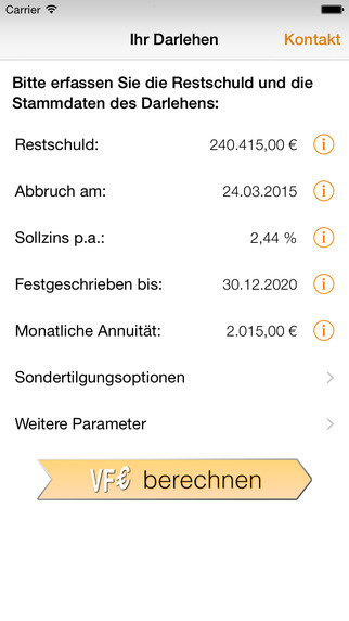 【免費財經App】VFE-Rechner - Vorfälligkeitsentschädigung für ein Darlehen berechnen (inkl. Zins- und Tilgungsrechner)-APP點子