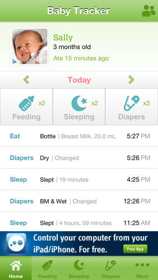 Baby Feeding Sleep Diaper Tracker by Mobile Mom