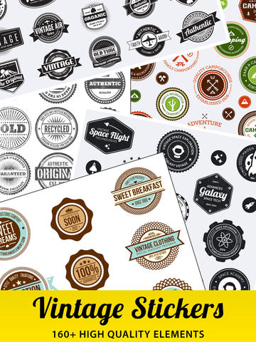 Vintage Stickers HD - Beautiful retro badges labels and stamps for your pictures
