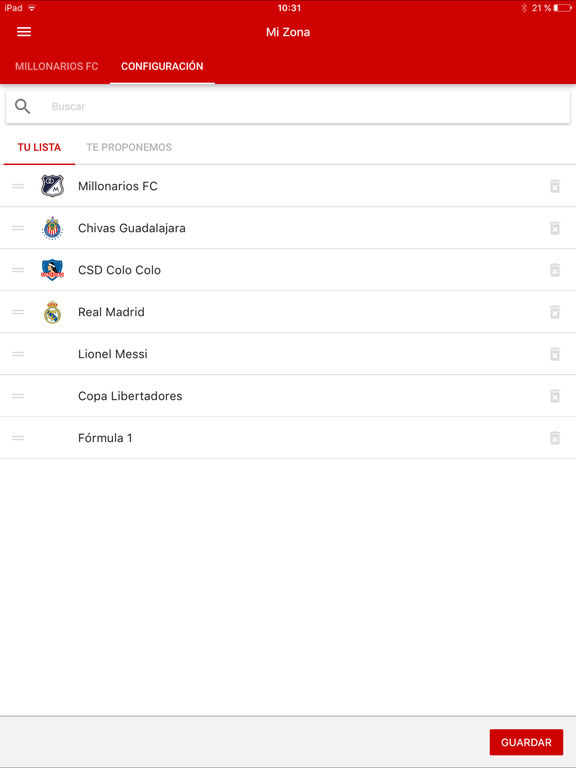 Captura de pantalla del iPad 5