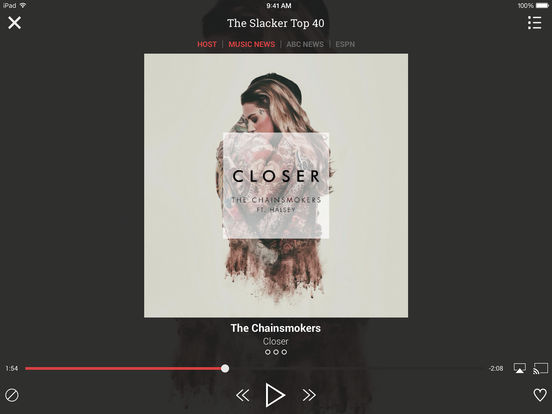 Screenshots of Slacker Radio for iPad