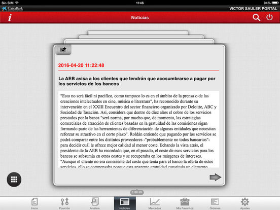 Captura de pantalla del iPad 3