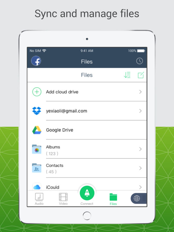 Screenshots of Xender for iPad