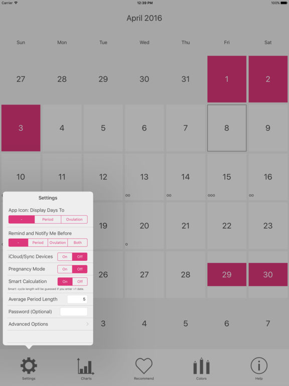 menstrual period tracker app