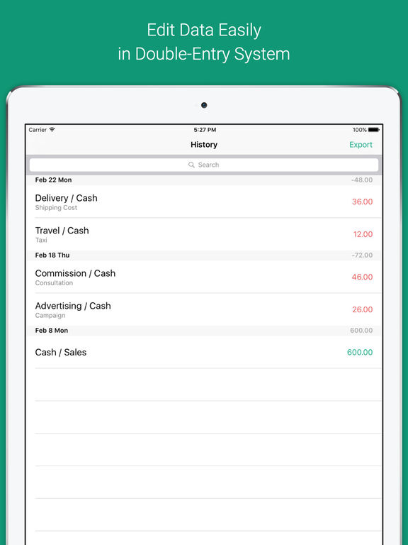 play bookkeeping app entries