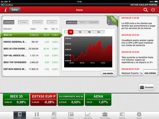 Captura de pantalla del iPad 1