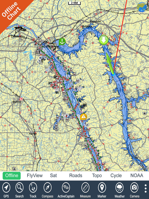 App Shopper Kentucky Barkley lakes HD gps fishing spot & chart (Navigation)