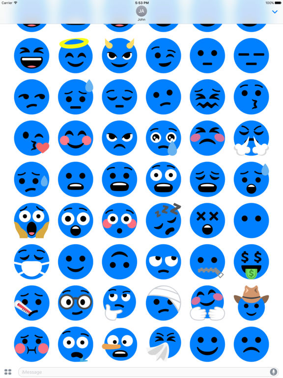 all blue emojis iphone