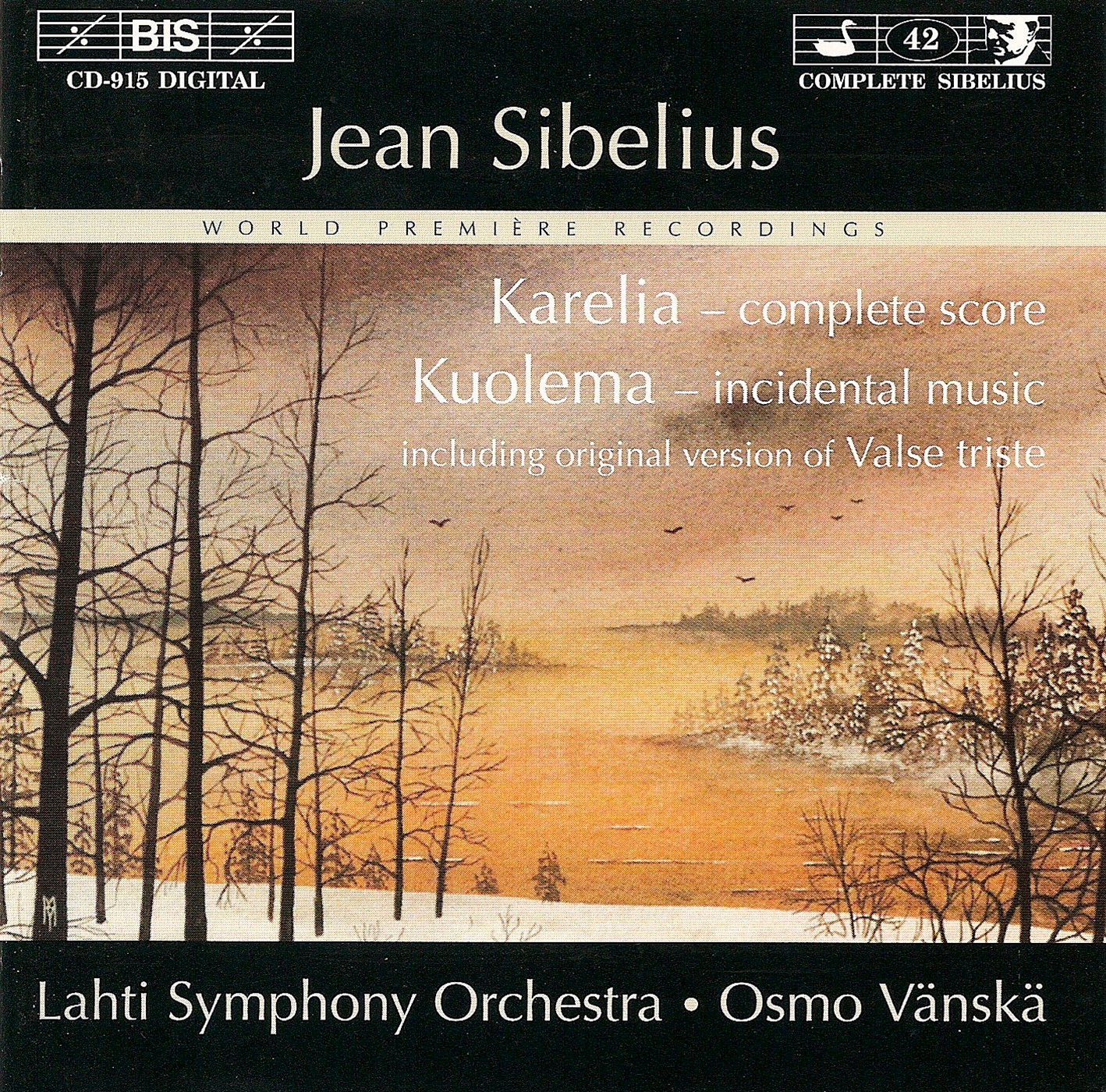 CD cover of Karelia Music by Jean Sibelius from Osmo Vanska and the Lahti Symphony Orchestra on BIS