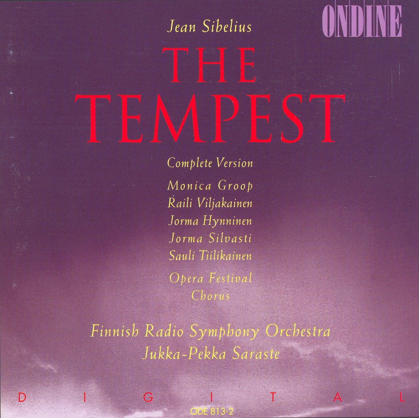 CD cover of The Tempest by Jean Sibelius from Jukka-Pekka Saraste and the Finnish Radio Symphony Orchestra on Ondine.