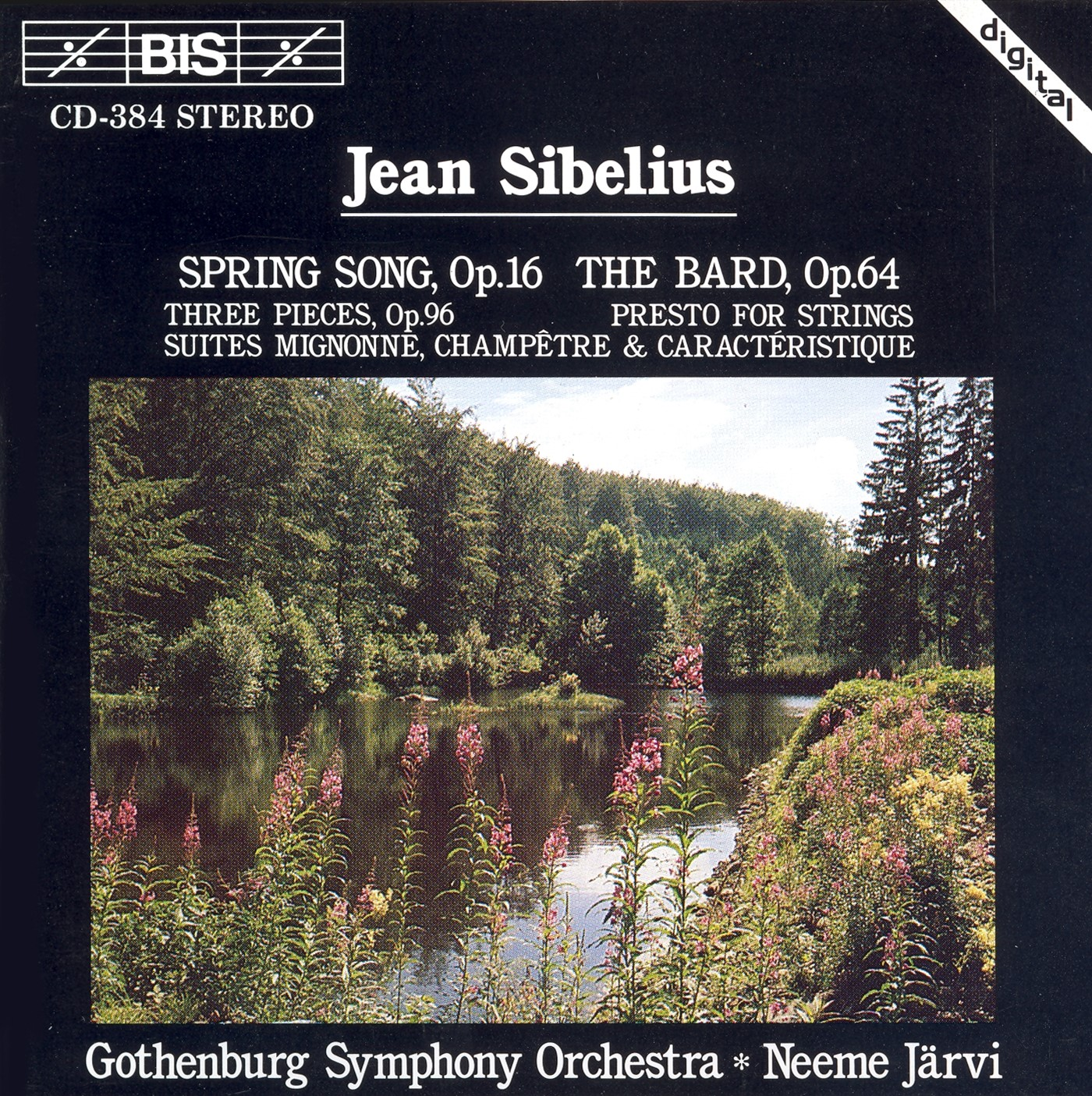CD cover of Suites for String Orchestra by Jean Sibelius from Neeme Jarvi and the Gothenburg Symphony Orchestra on BIS.