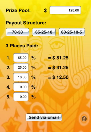 Poker Payout Calculator screenshot 1